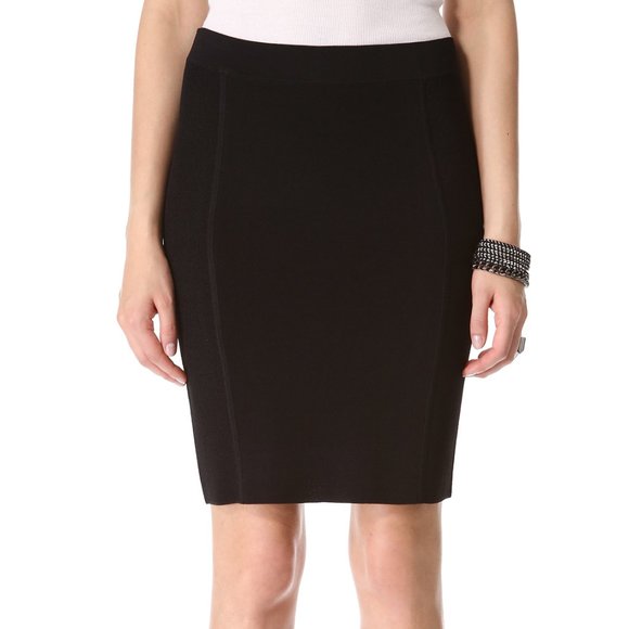 HP🎉 Theory Brookelle Black Knit Pencil Skirt - Picture 1 of 10